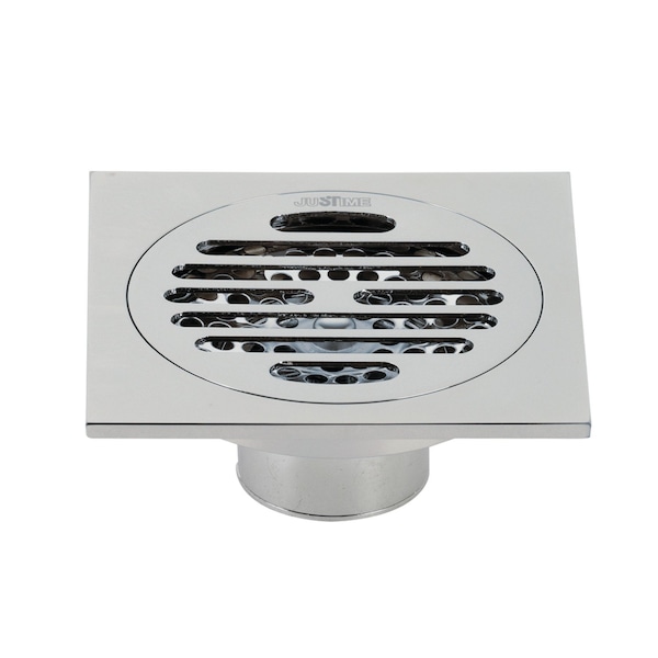 Kingston Brass Watercourse Symmetric 4" Square Grid Shower Drain, Chrome BSF4262C - main